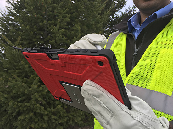 Man holding tablet