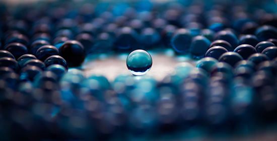 Blue abstract glass balls